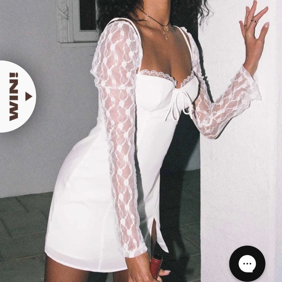 Princess Polly Ashwood Lace Sleeve Dress - Picture 1 of 2